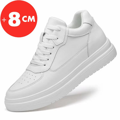 Lift Sneakers pour homme -Augmentation de 8 Cm de la semelle Couleur: Blanc/Noir Pointure: 36-44 homme