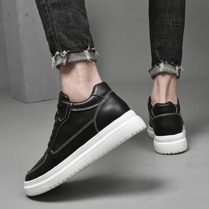 Lift Sneakers pour homme -Augmentation de 8 Cm de la semelle Couleur: Blanc/Noir Pointure: 36-44 homme