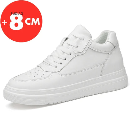 Lift Sneakers pour homme -Augmentation de 8 Cm de la semelle Couleur: Blanc/Noir Pointure: 36-44 homme