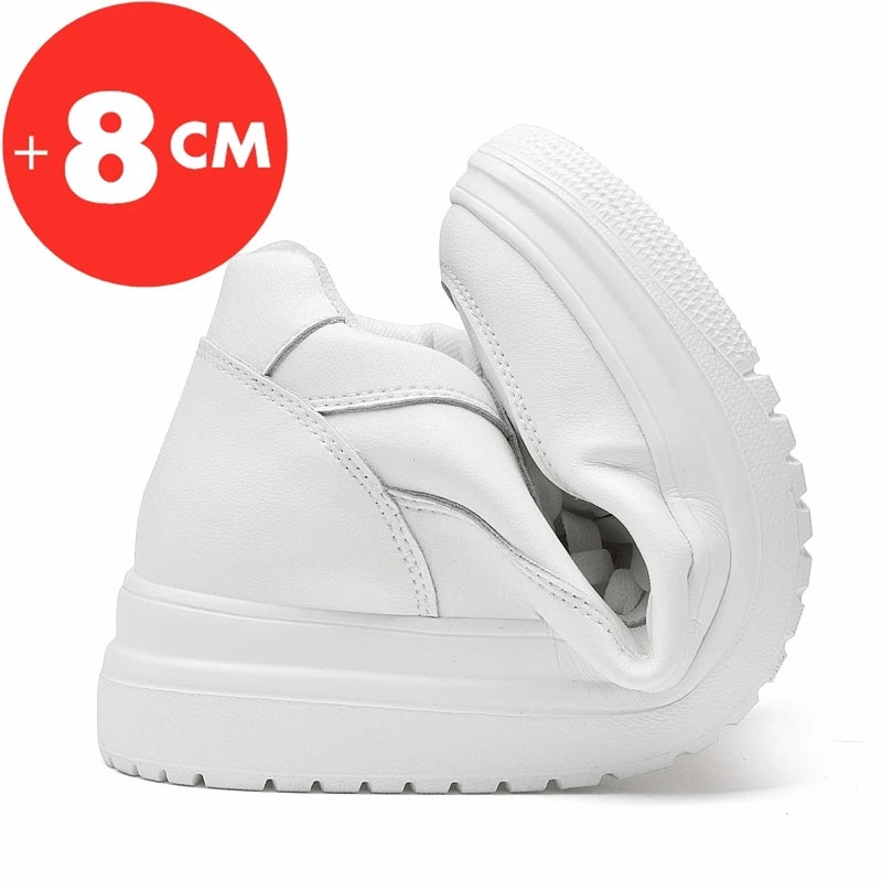 Lift Sneakers pour homme -Augmentation de 8 Cm de la semelle Couleur: Blanc/Noir Pointure: 36-44 homme