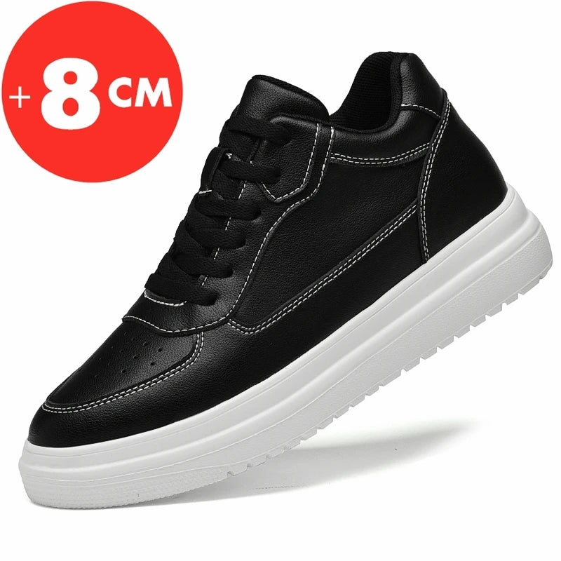 Lift Sneakers pour homme -Augmentation de 8 Cm de la semelle Couleur: Blanc/Noir Pointure: 36-44 homme